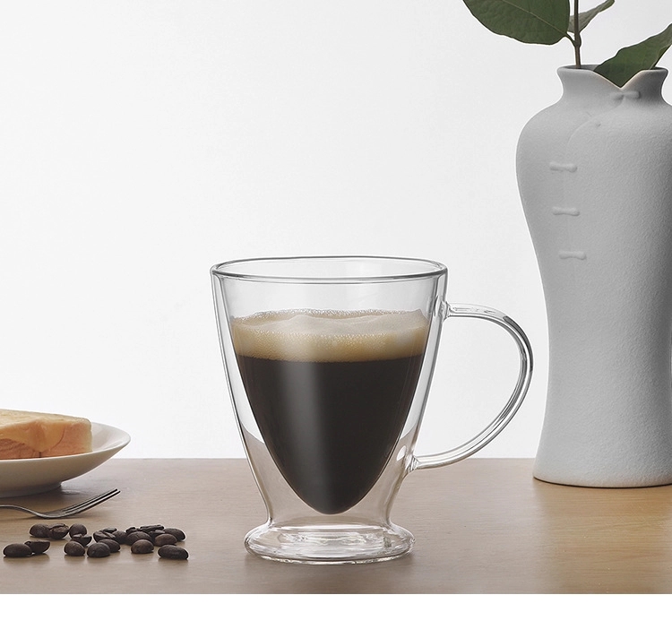 Custom 10 oz Double Wall Glass Coffee Mugs 2