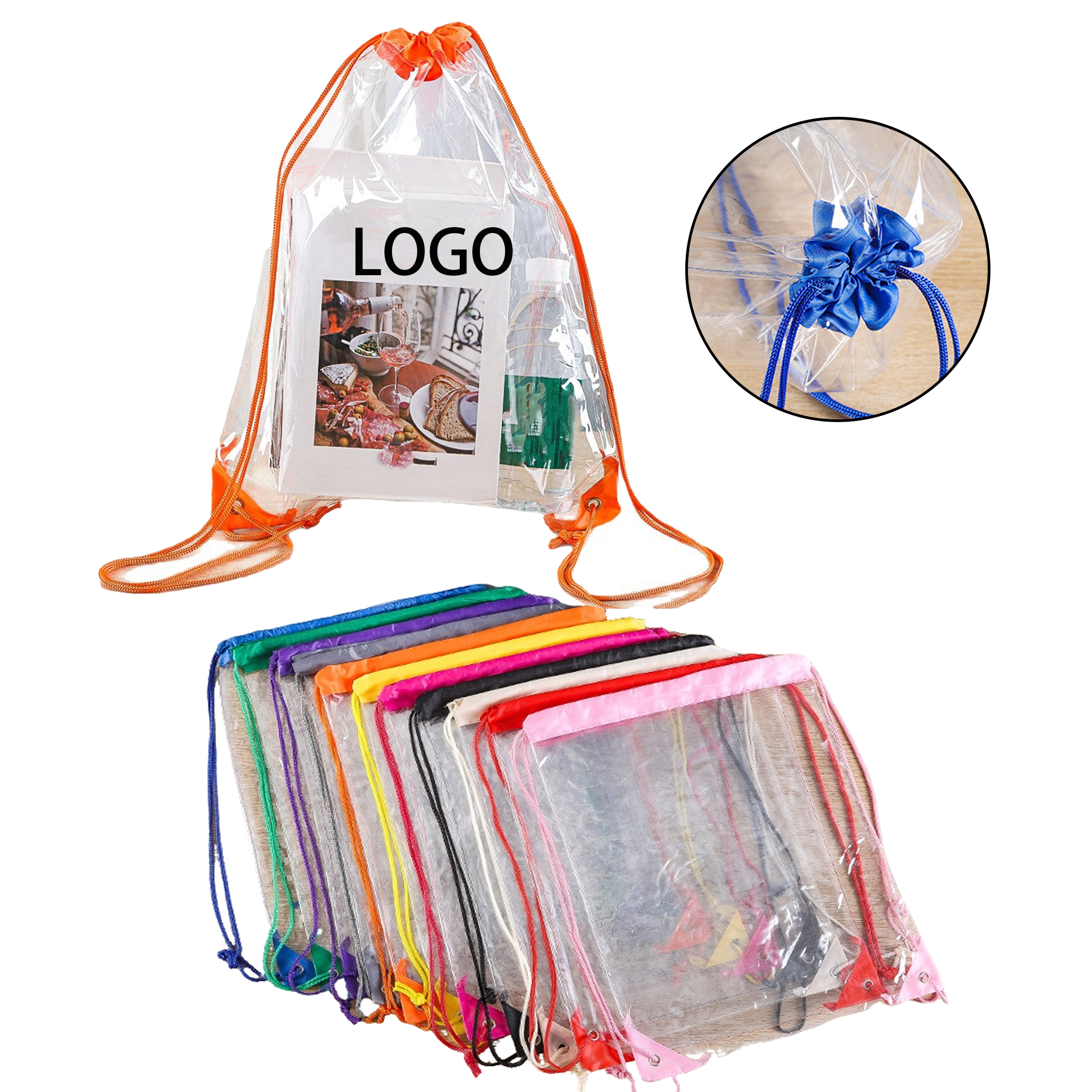 Clear Drawstring Bag Waterproof Stadium Drawstring Backpack 2