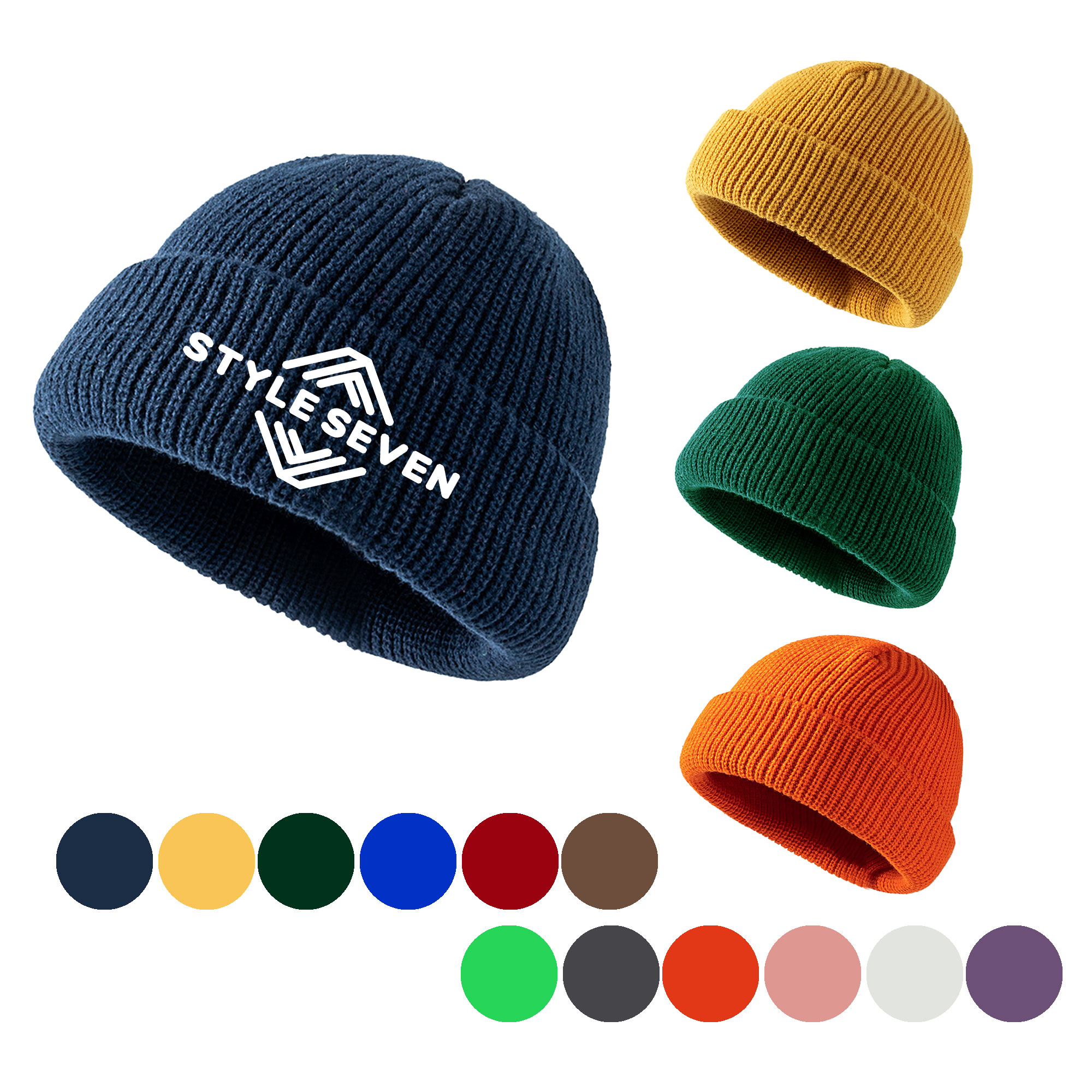 Warm Soft Knitted Beanie Hat Solid Color 1