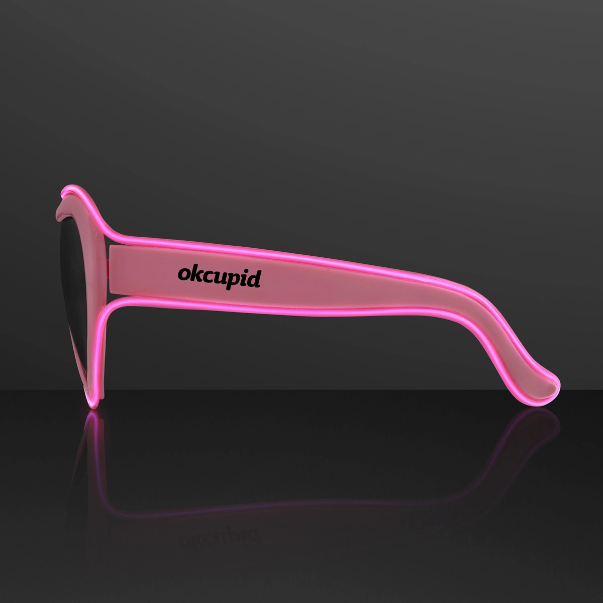 EL Wire Glowing Pink Heart Sunglasses 2