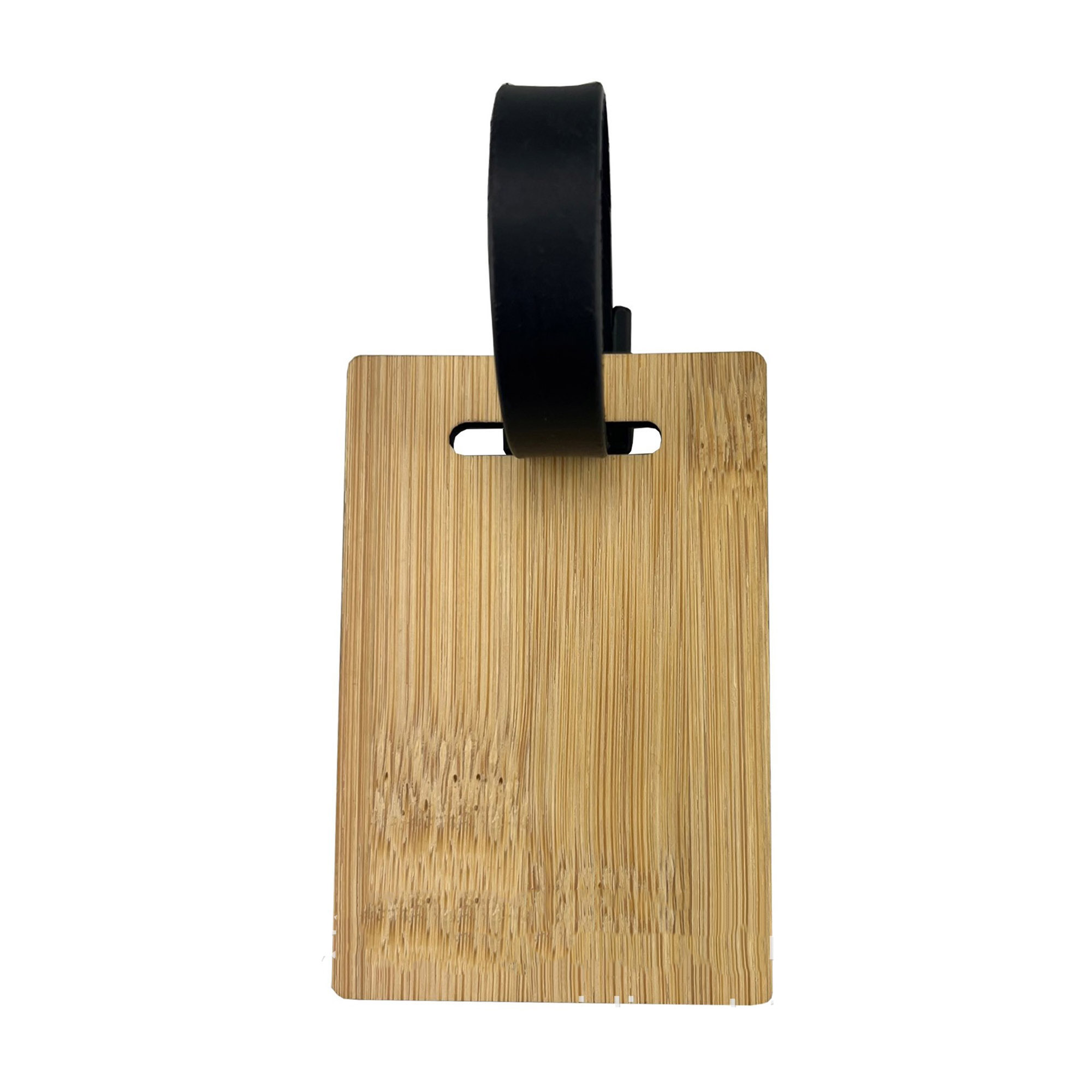 Bamboo Luggage Tag with Leatherette Strap 3