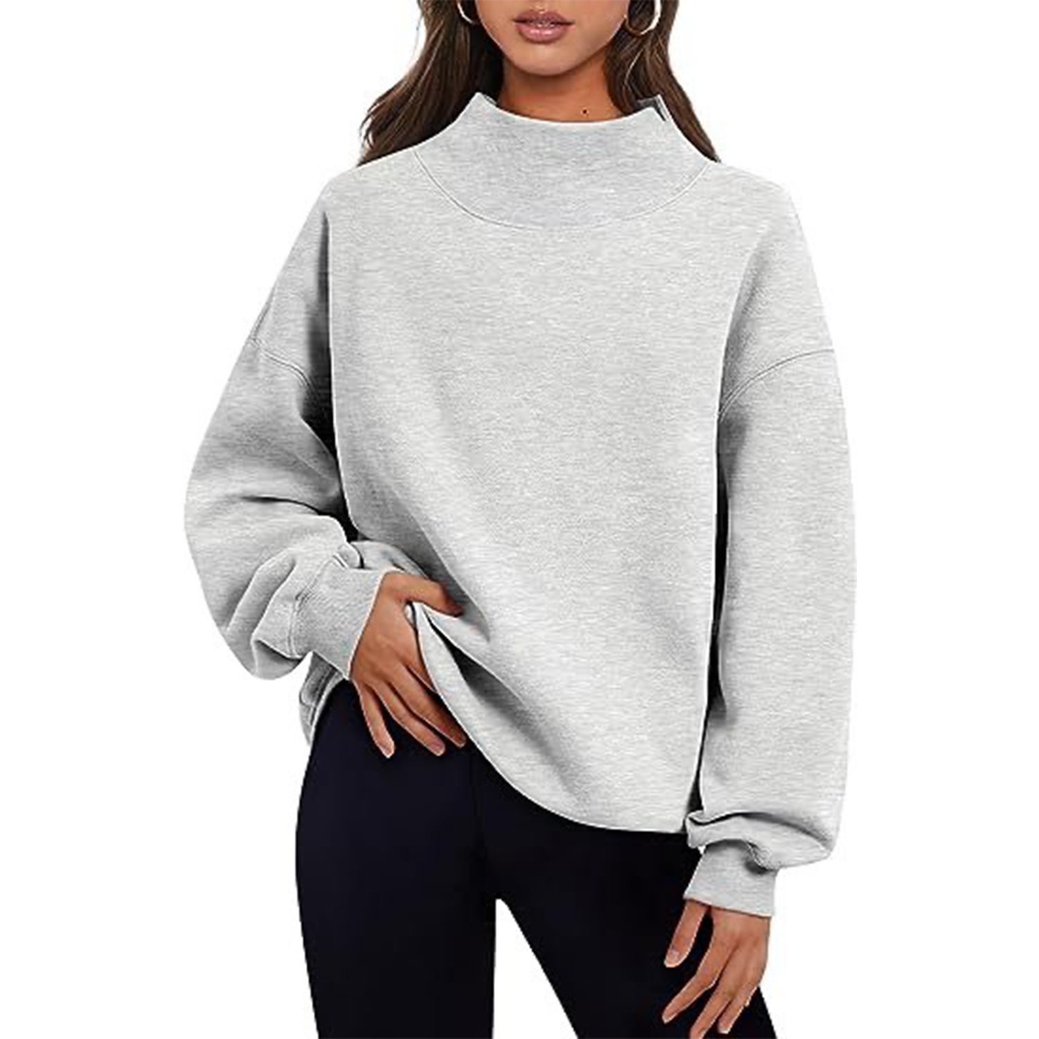 Womens Oversized Sweatshirts Turtleneck Pullover Long Sleeve 5