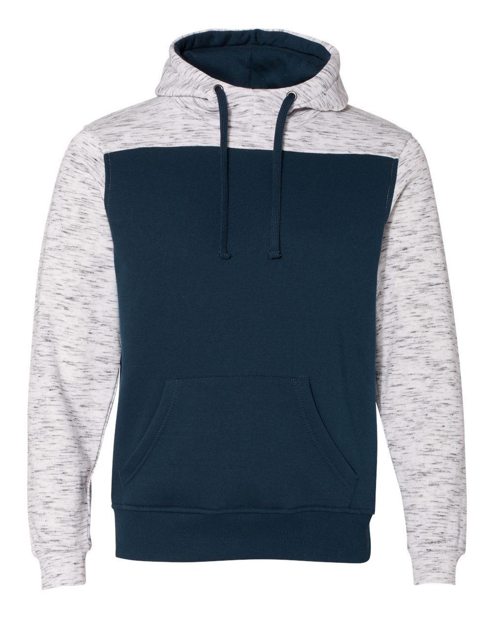 Men's Mélange Fleece Colorblocked Hooded Sweatshirt - 8676, custom hoodie or sweatshirt with logo imprint 23
