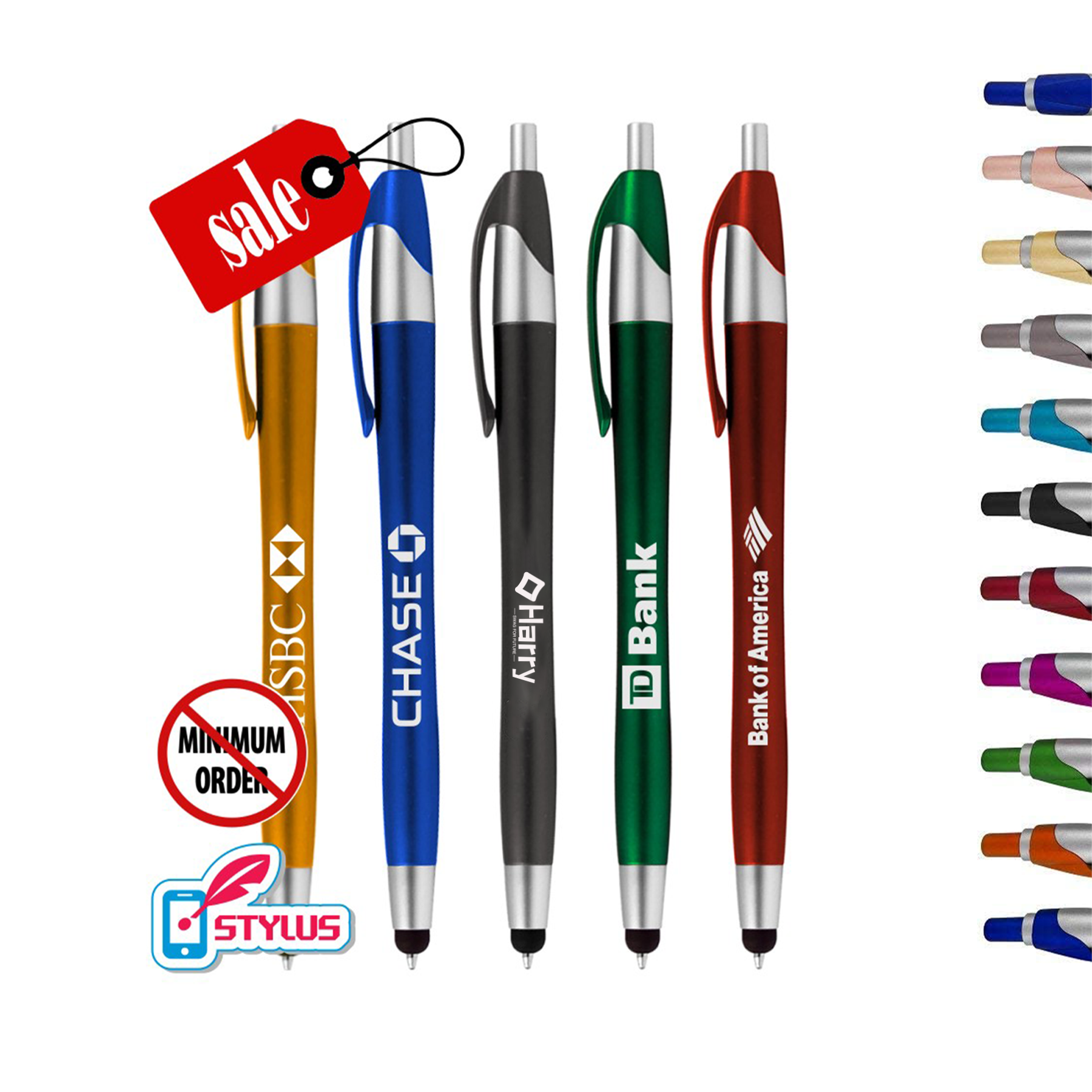 Metallic Colored Stylus Click Pen 5