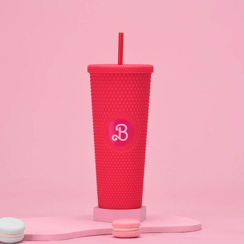 Double Layer Plastic Diamond Straw Cup 3