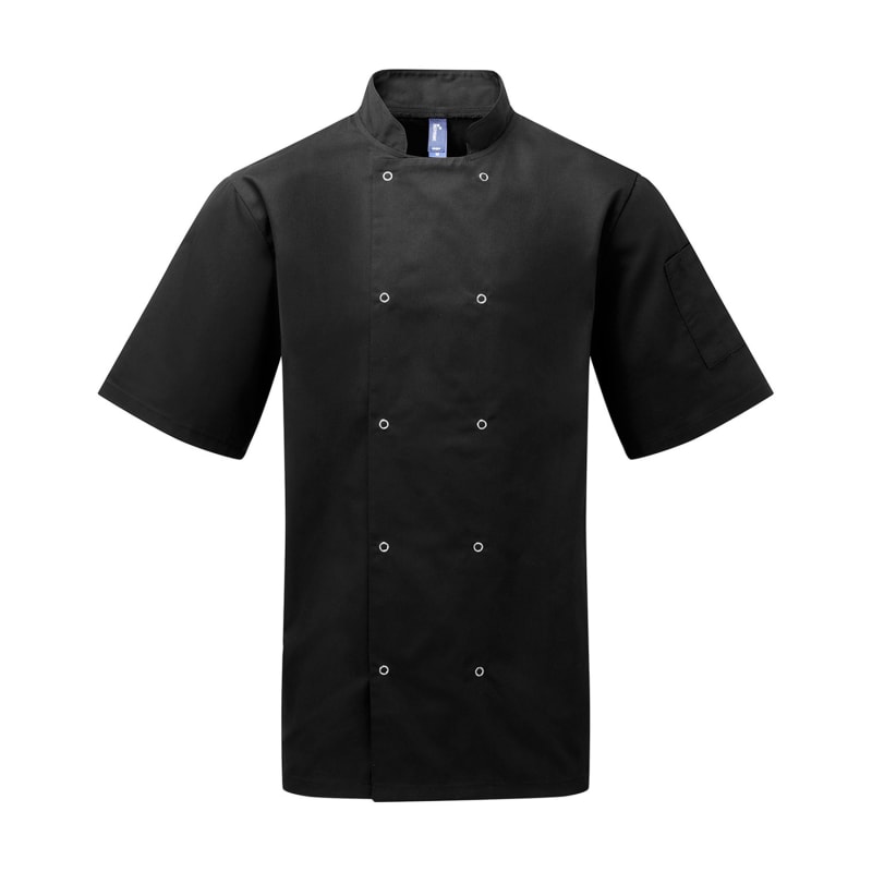 Artisan Collection By Reprime Unisex Studded Front Short-Sleeve Chef's Jacket 6