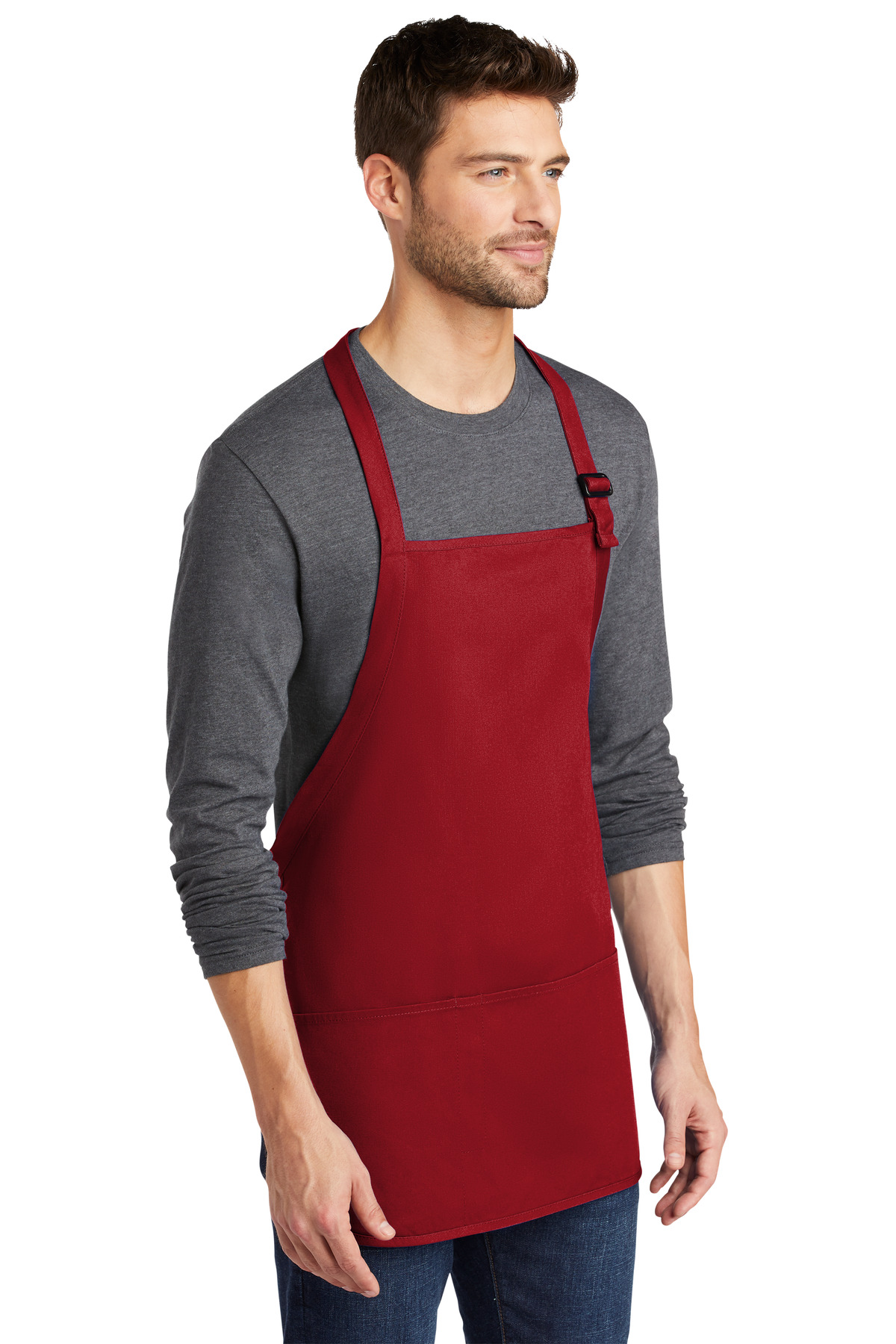 Port Authority Medium-Length Apron with Pouch Pockets. A510 24