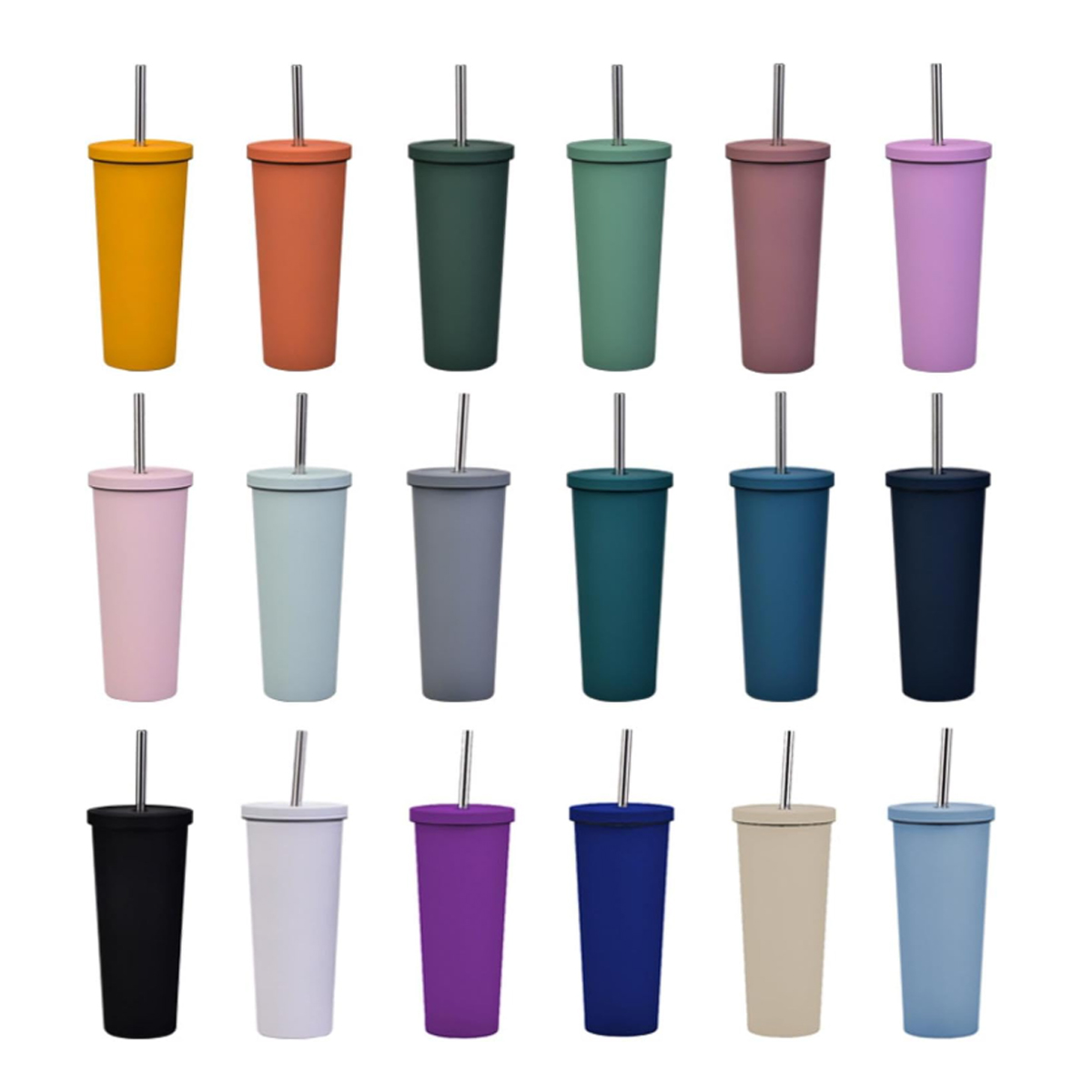 32Oz. Matte Stainless Steel Tumbler with Lid and Straw 2