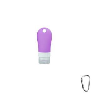 60ml Silicone Travel Bottle With Carabiner And Flip Up Lid 1