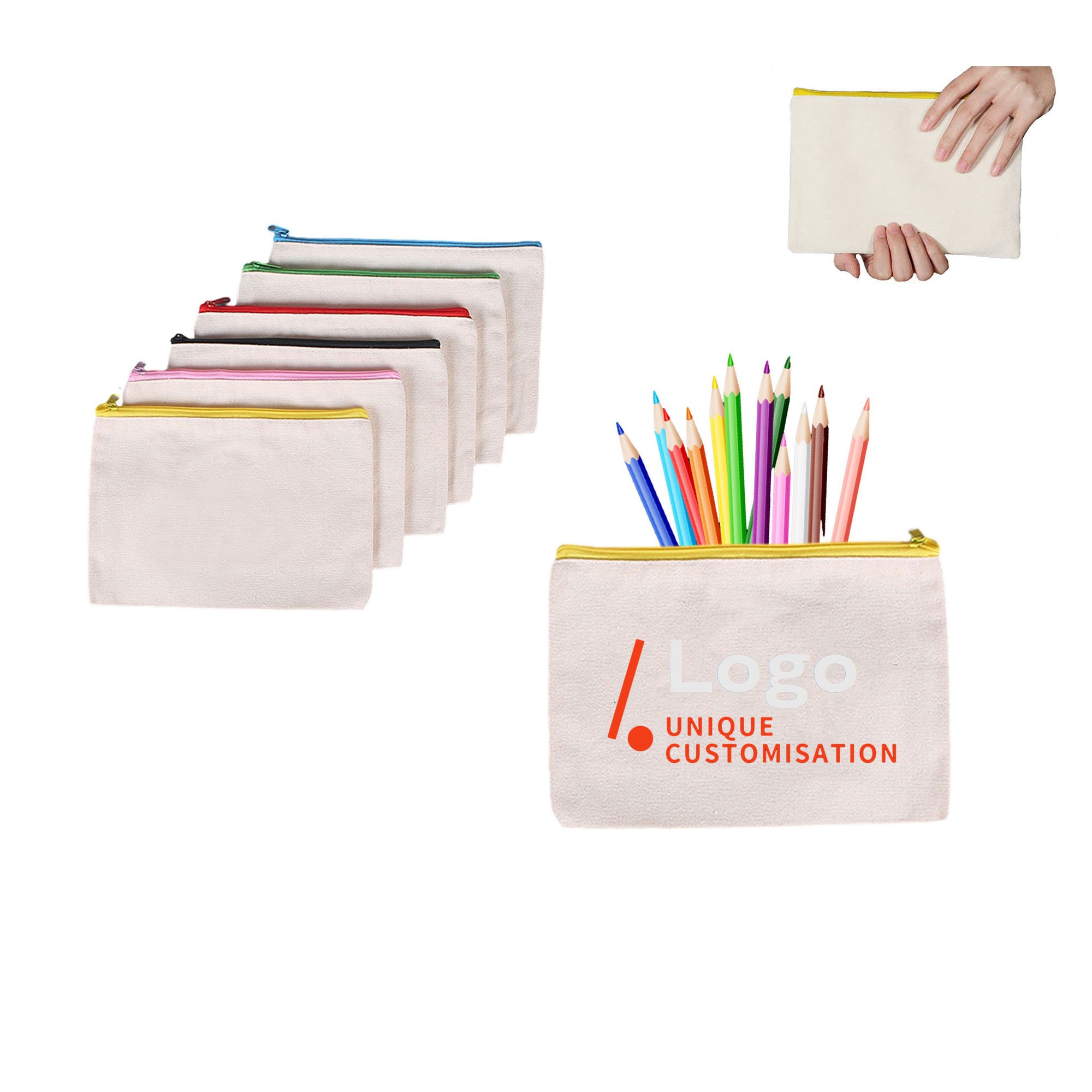 Canvas Zipper Stationery Pouch 2