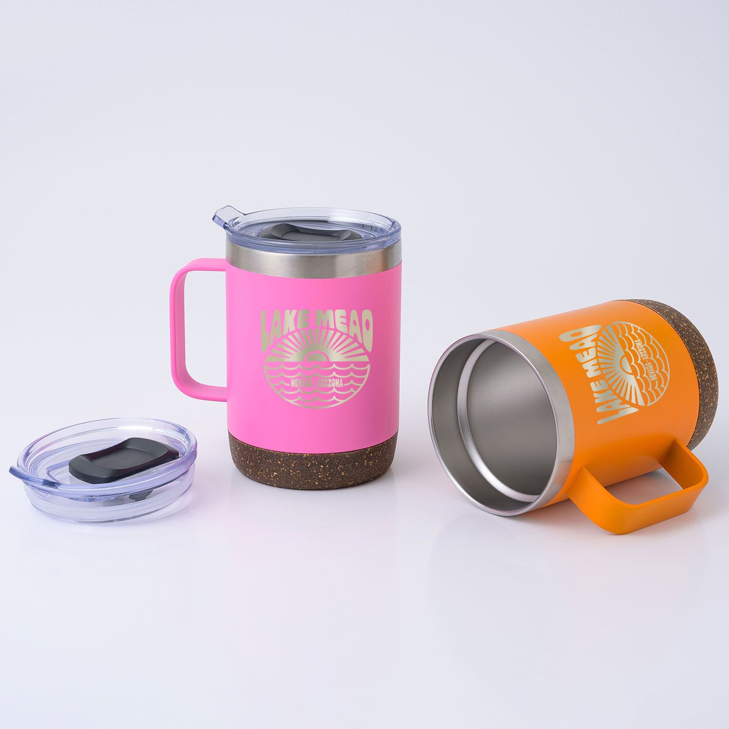 POD CORK BOTTOM STAINLESS BRITE MUG 12 OZ