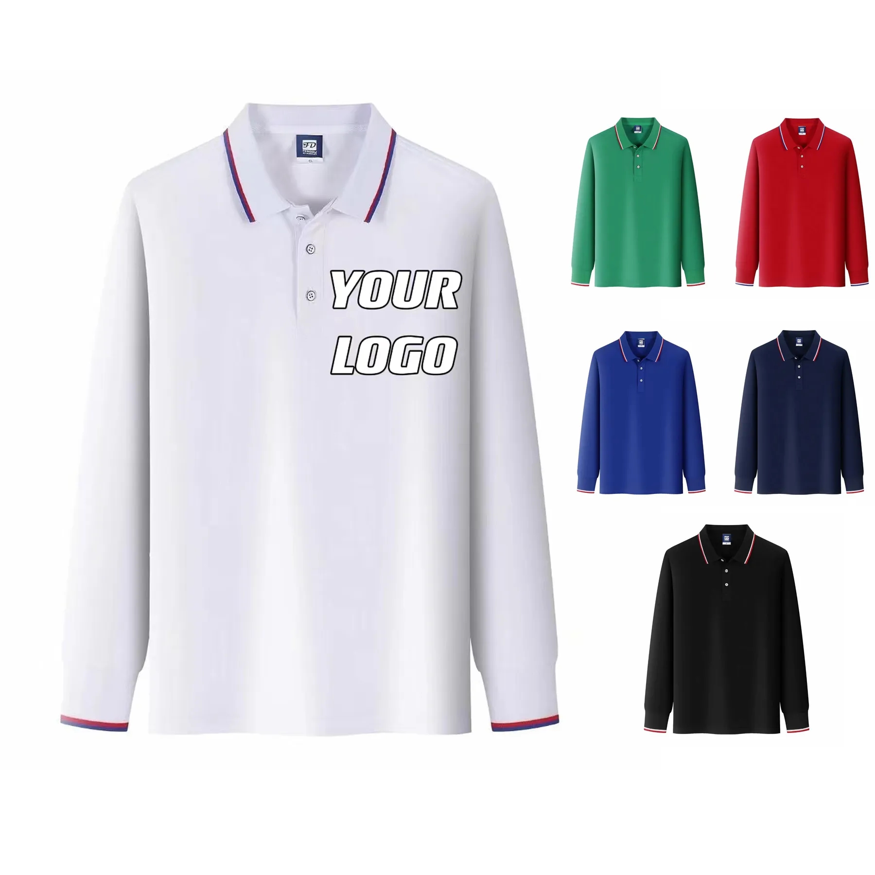 Long-Sleeve Polo Shirts Sweatshirt Tops Blouse 1