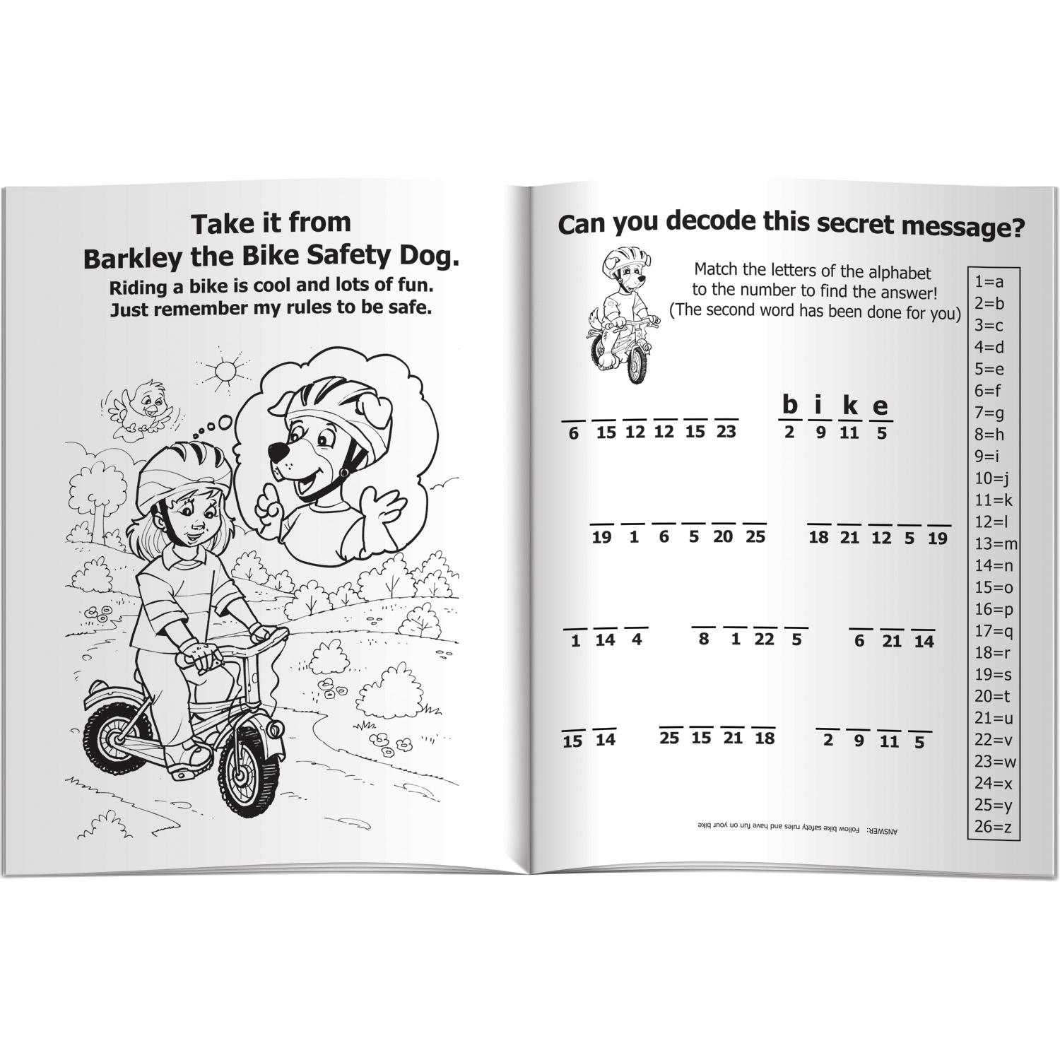 Coloring Book - Barkley Teaches Bicycle Safety 3