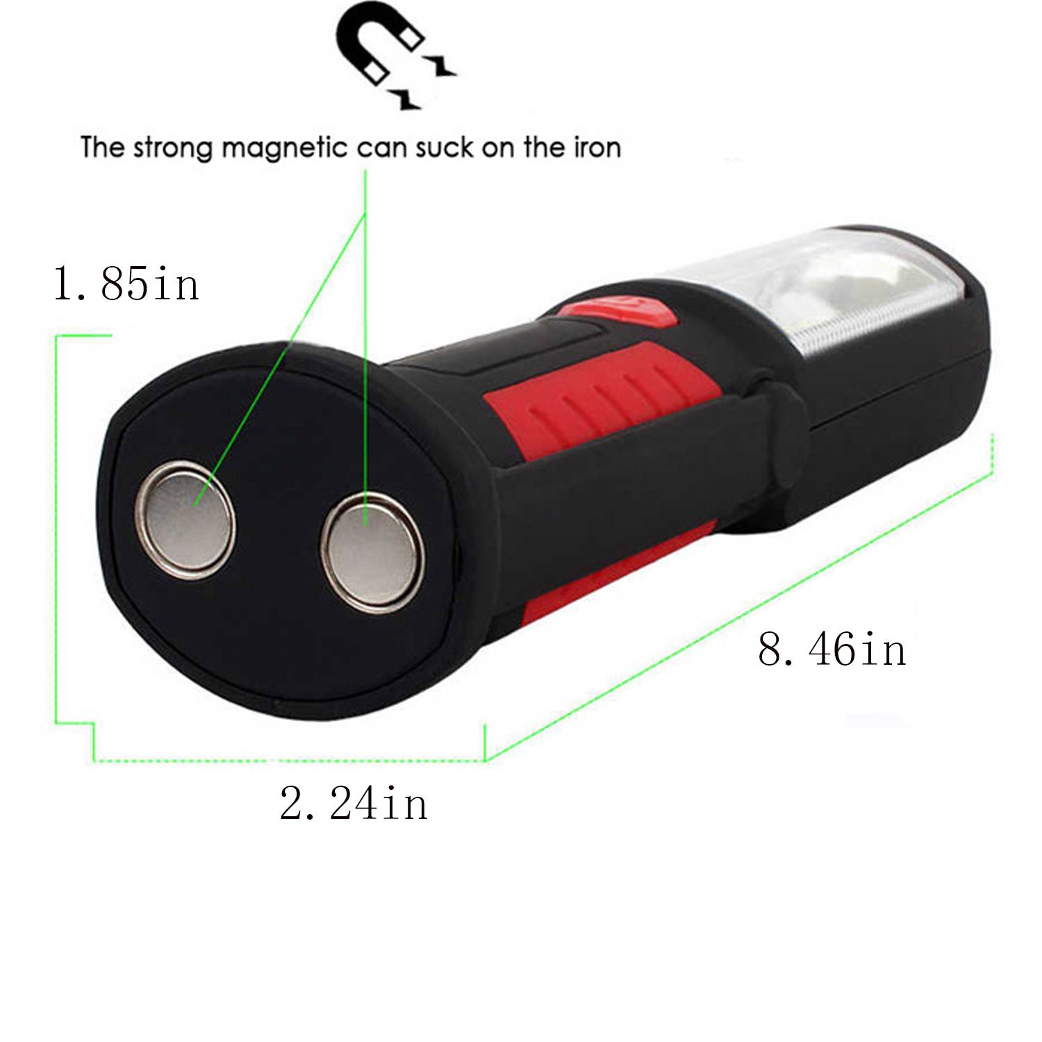 Adjustable Magnetic LED Work Flashlight w/ Hook 9
