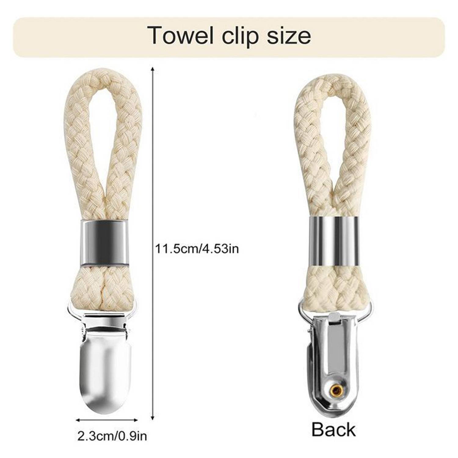 Bathroom Metal Cotton Rope Bath Towel Clip Keychain 1
