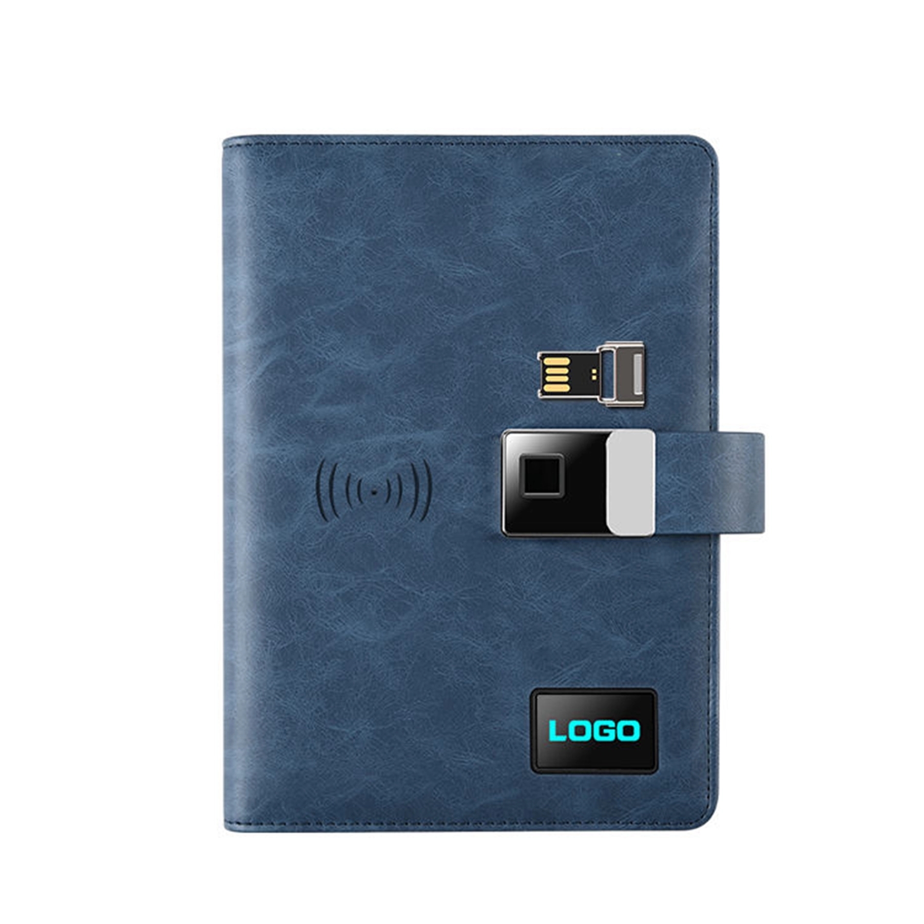 Fingerprint Lock Diary with Wireless Power Bank $ USB Drive 1