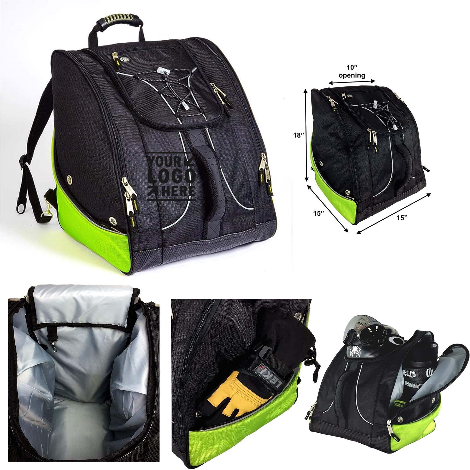 Waterproof PVC Bottom Everything Ski Snowboard Boot Bag Backpack  