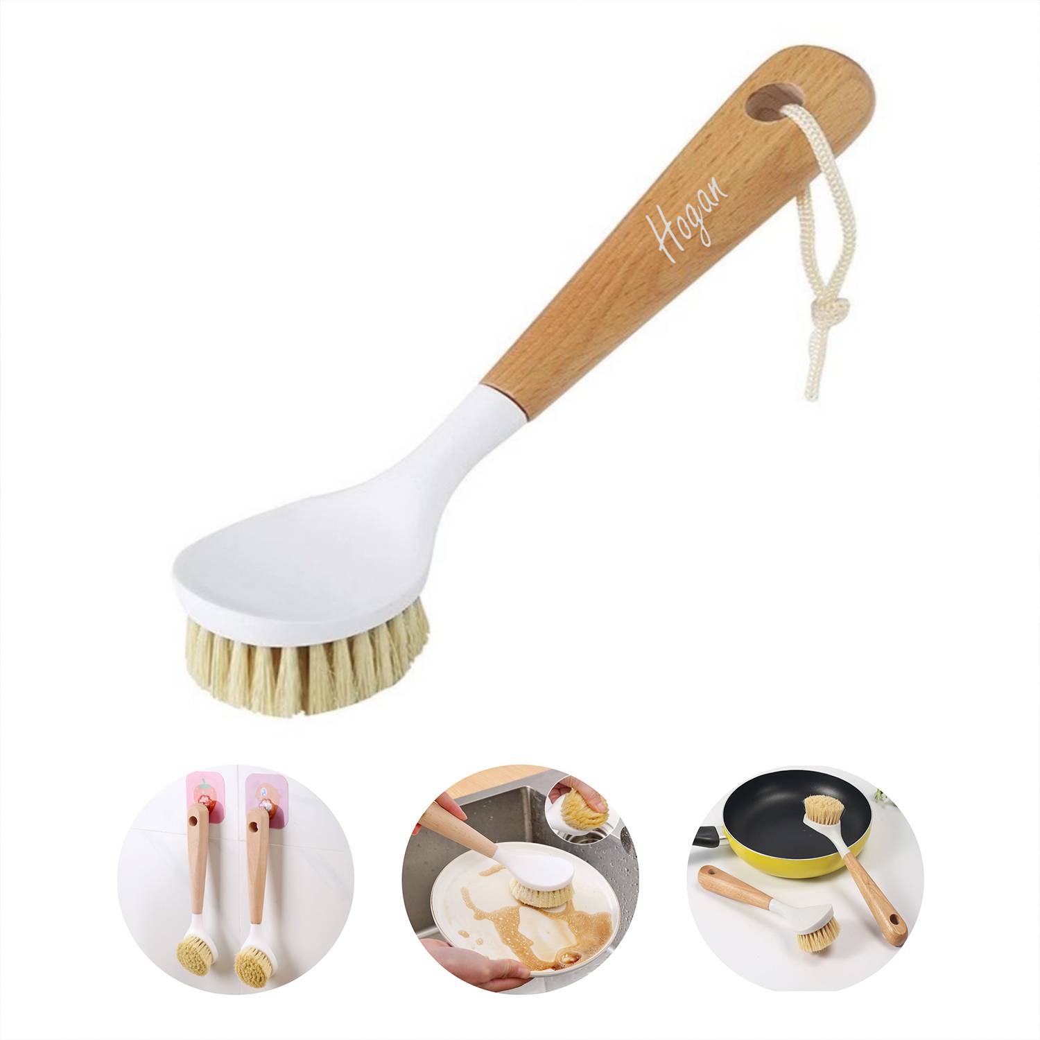 Wooden Handle Pot Washing Brush