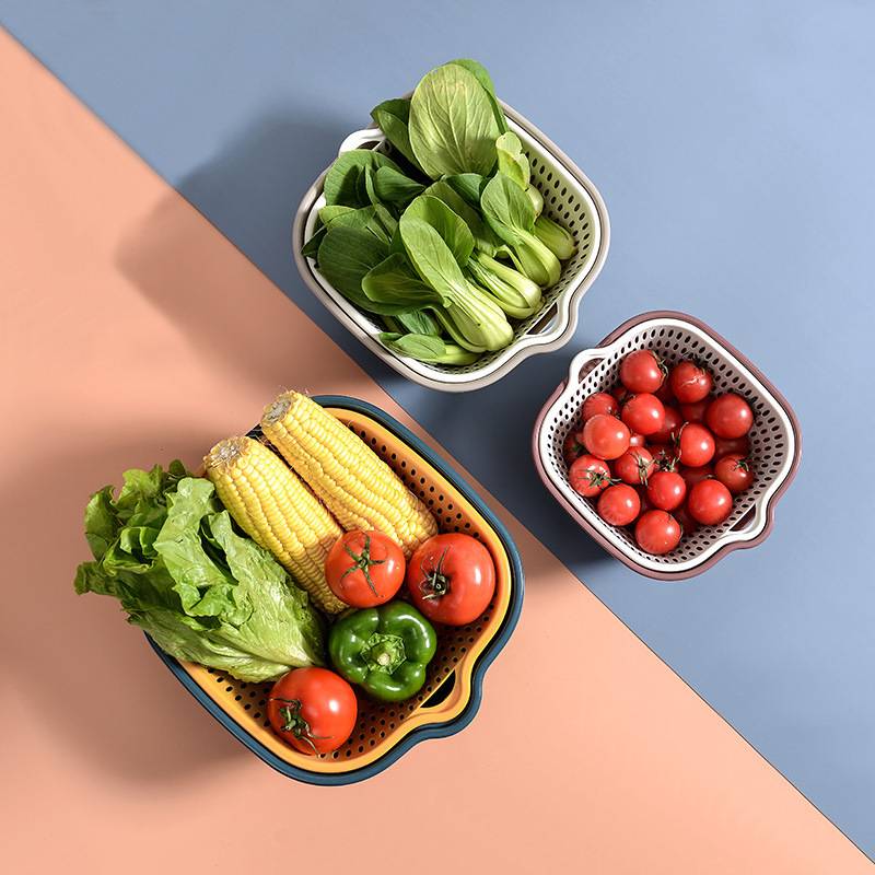 6pcs Double Layer Plastic Colander Basket 5
