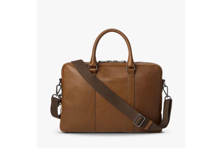 Shinola Computer Briefcase - Medium Brown Navigator Leather 2