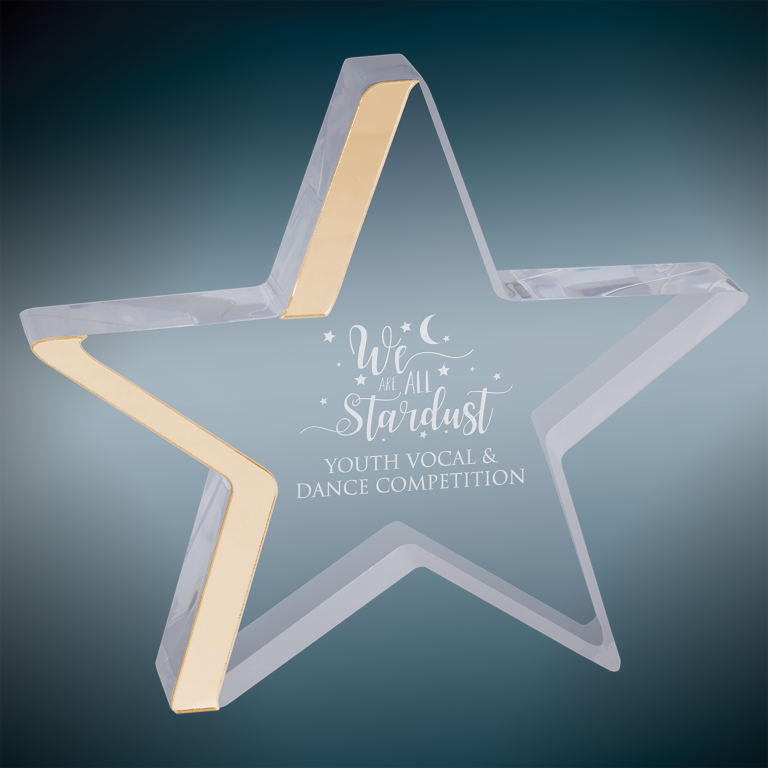 6.75" x 6" Gold Star Acrylic Award