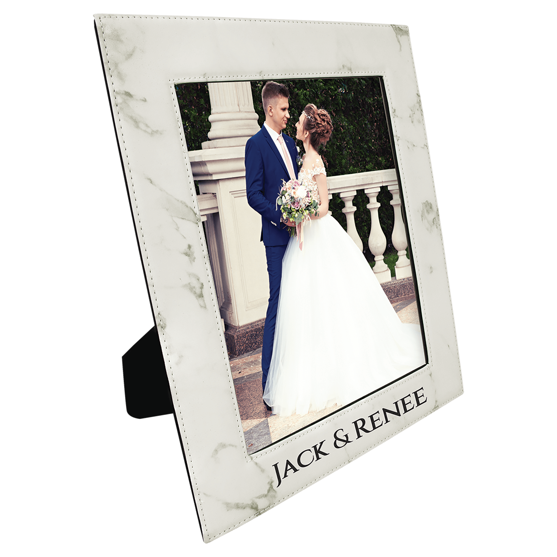 8" x 10" White Marble Leatherette Photo Frame 2
