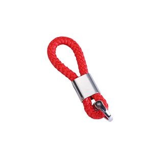 Sophisticated Weaved PU Leather Keychain With Plastic Buckle 11