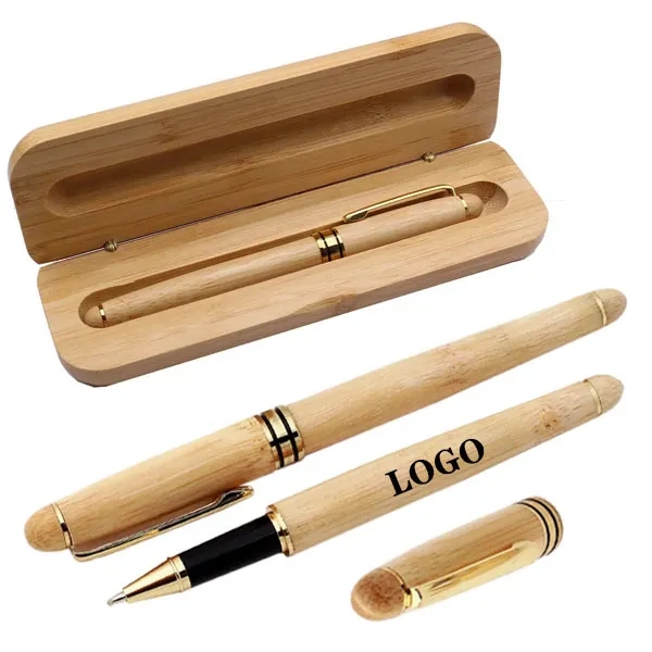 Personalized Bamboo Ballpoint Pen With Case Sets 5