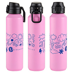 Nexus 27 oz Recycled Aluminum Bottle with Flip-Top Lid and Carabiner 116