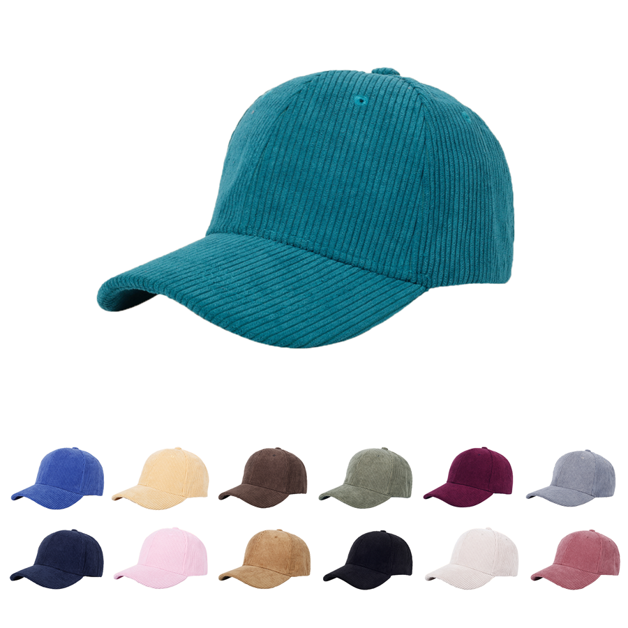 Stock Corduroy 6-Panel Structured Cap w/ Metal Buckle 28