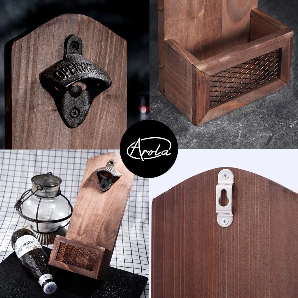 Wooden wall-mounted bottle opener (collector with lid) 4