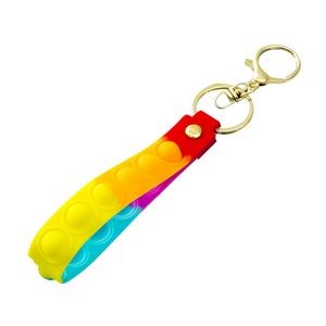 Interactive Silicone Key Ring Keychain With Push Pop 26