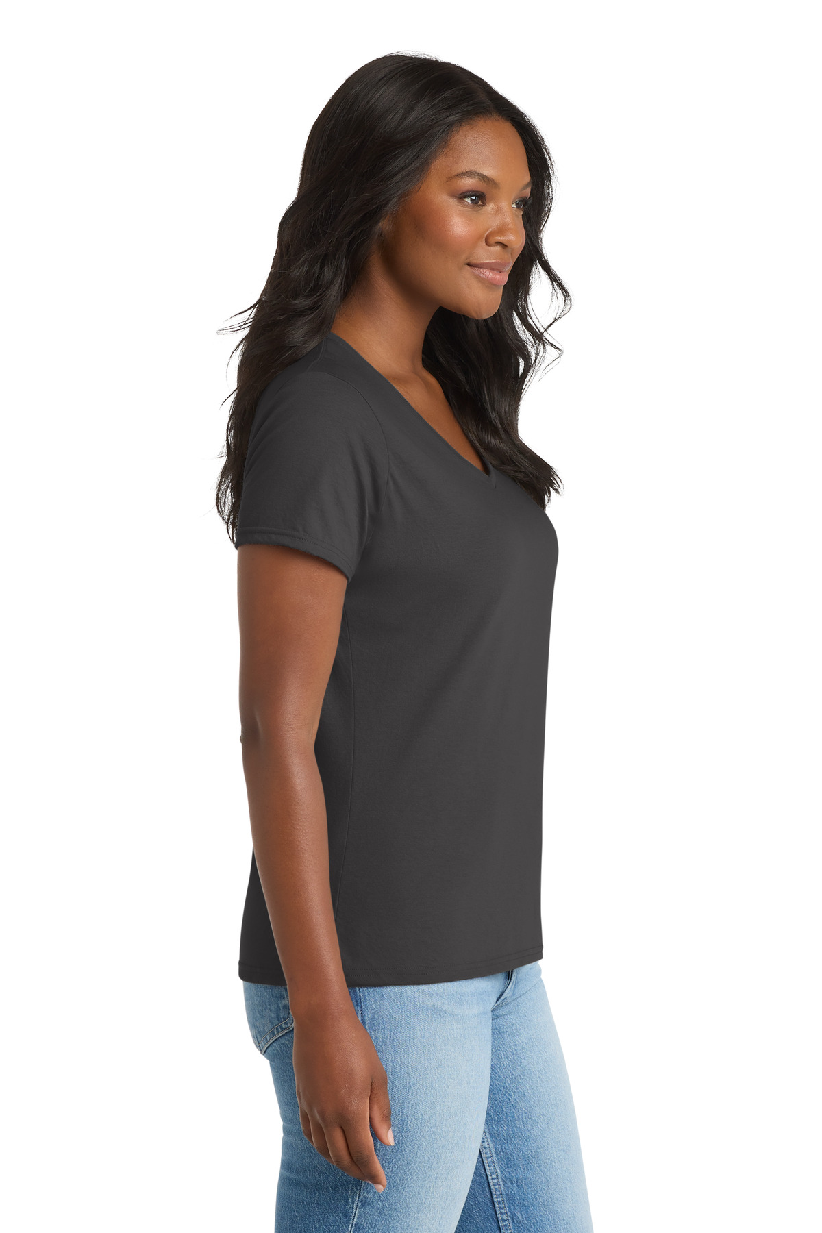 Port & Co Women's Performance Blend V-Neck Tee. LPC381V 47