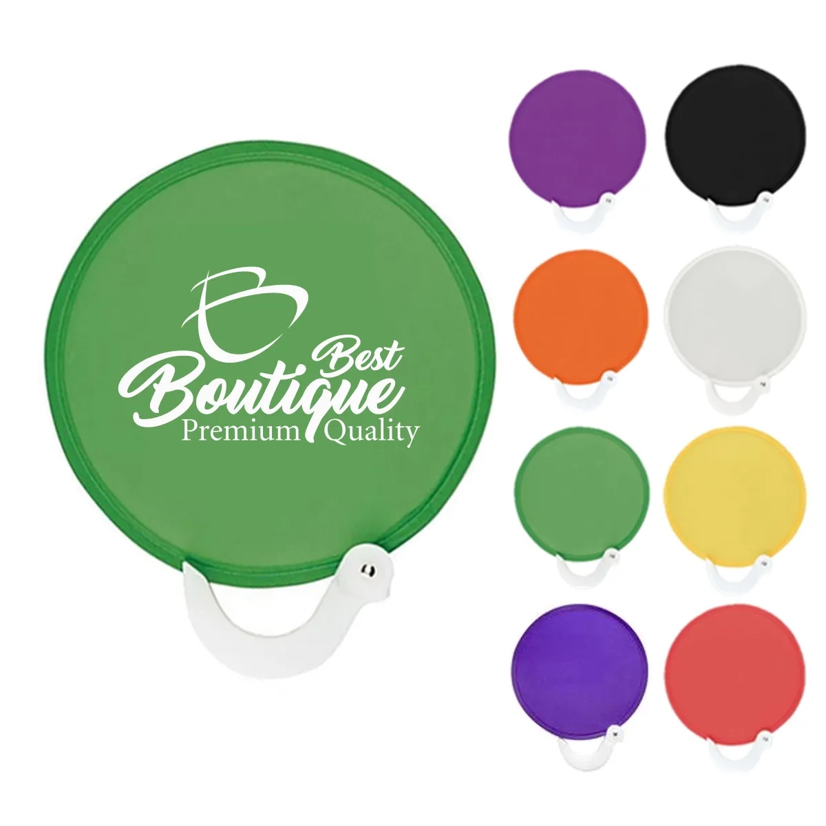 Custom Portable Foldable Polyester Hand Held Disc Fan 4