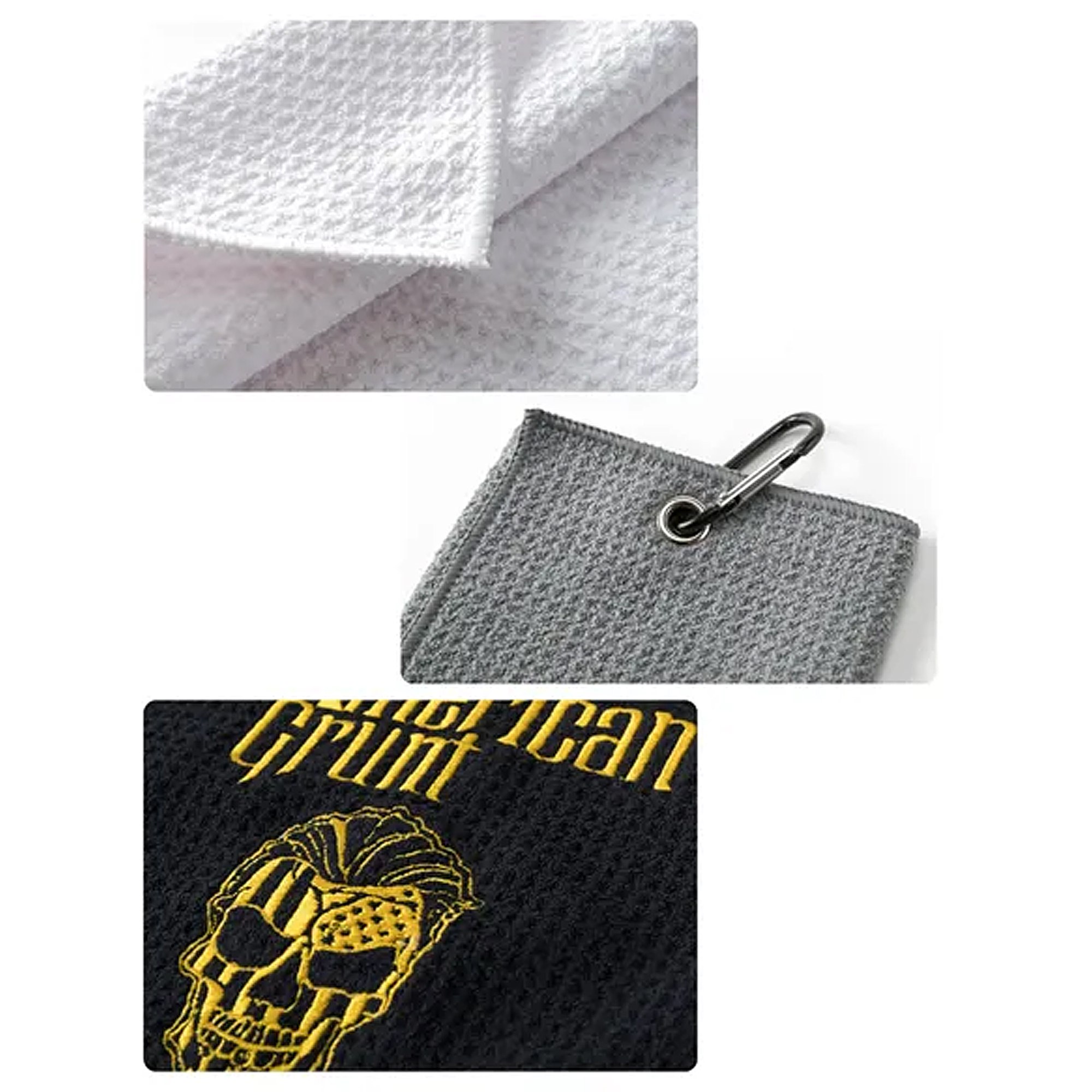 Custom Golf Towel with Carabiner Hook 1