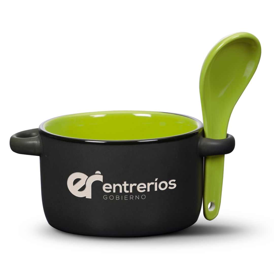 Merritt Soup Mug & Spoon - 12oz - Deep Etch 4