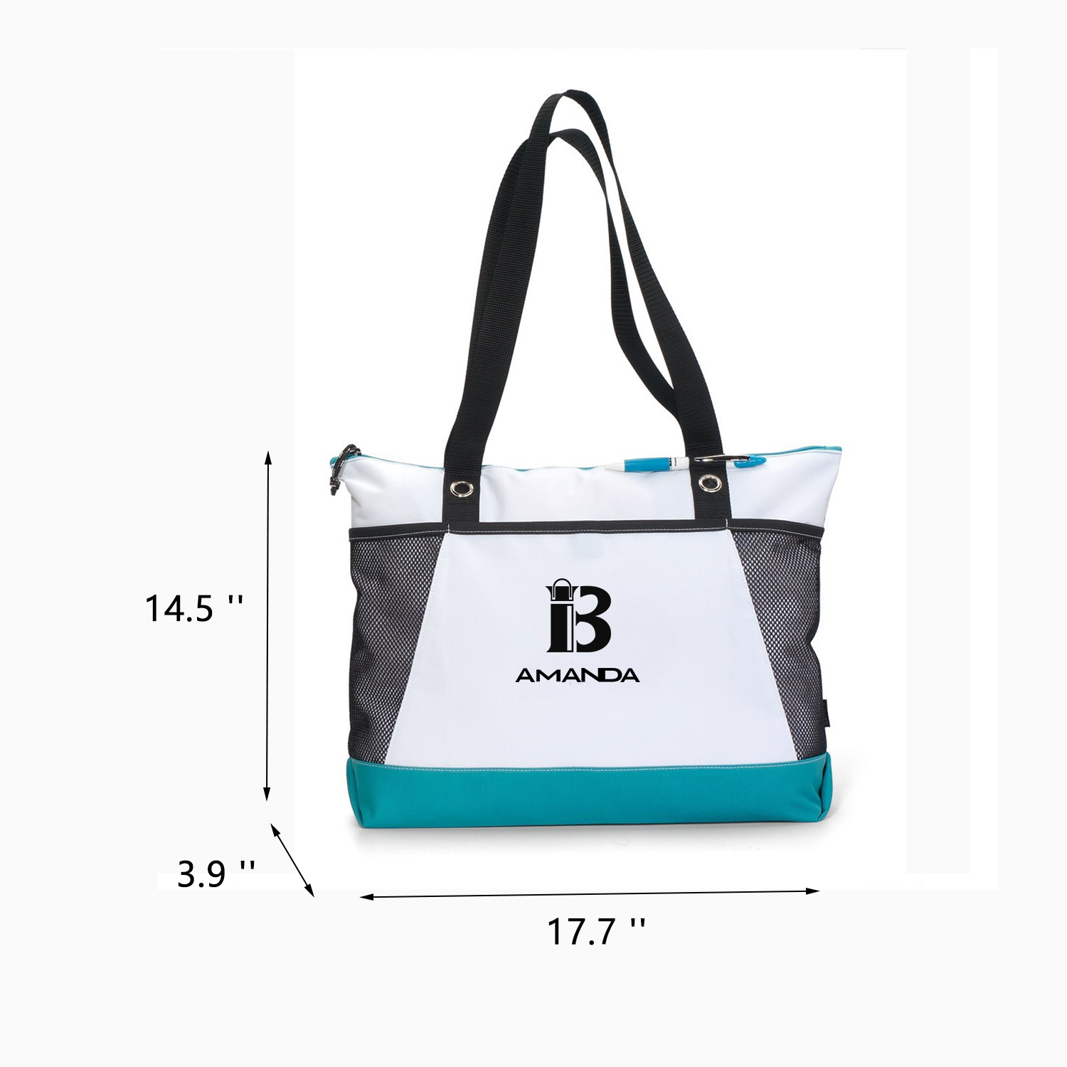 Custom Large Daily Reusable Mesh Oxford Venture Tote bag 11