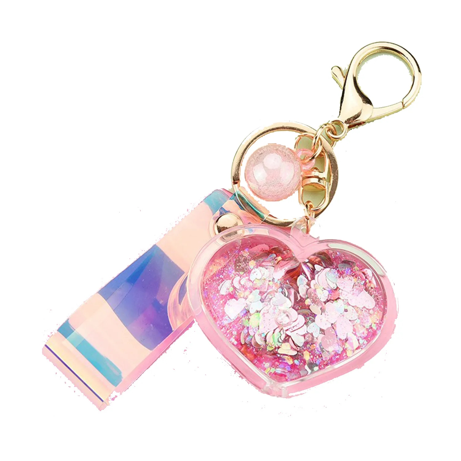 Glitter Powder Moving Liquid Key Chain 6