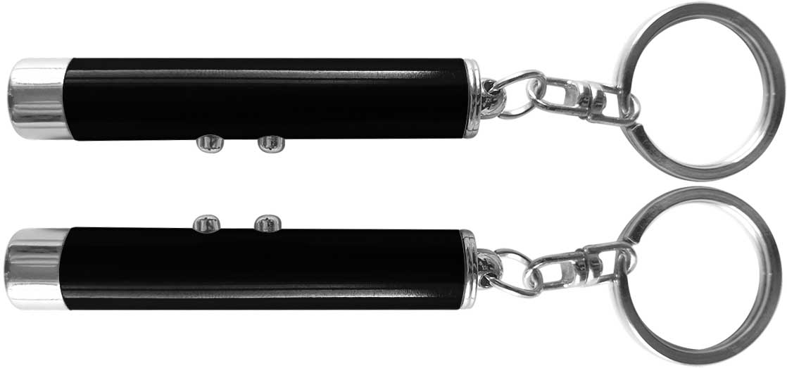 Dual function laser pointer and super bright LED flashlight with keychain. 9