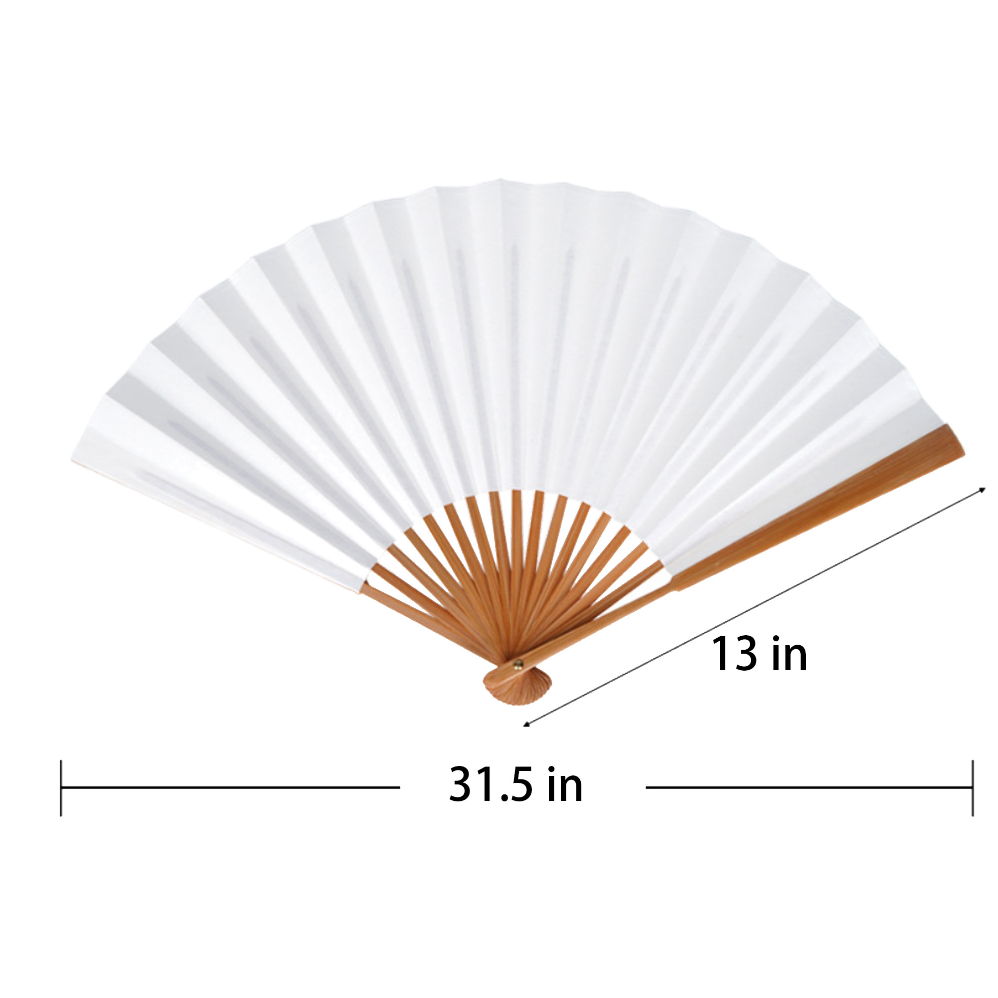 Folding Paper Fan with wood Handle 2