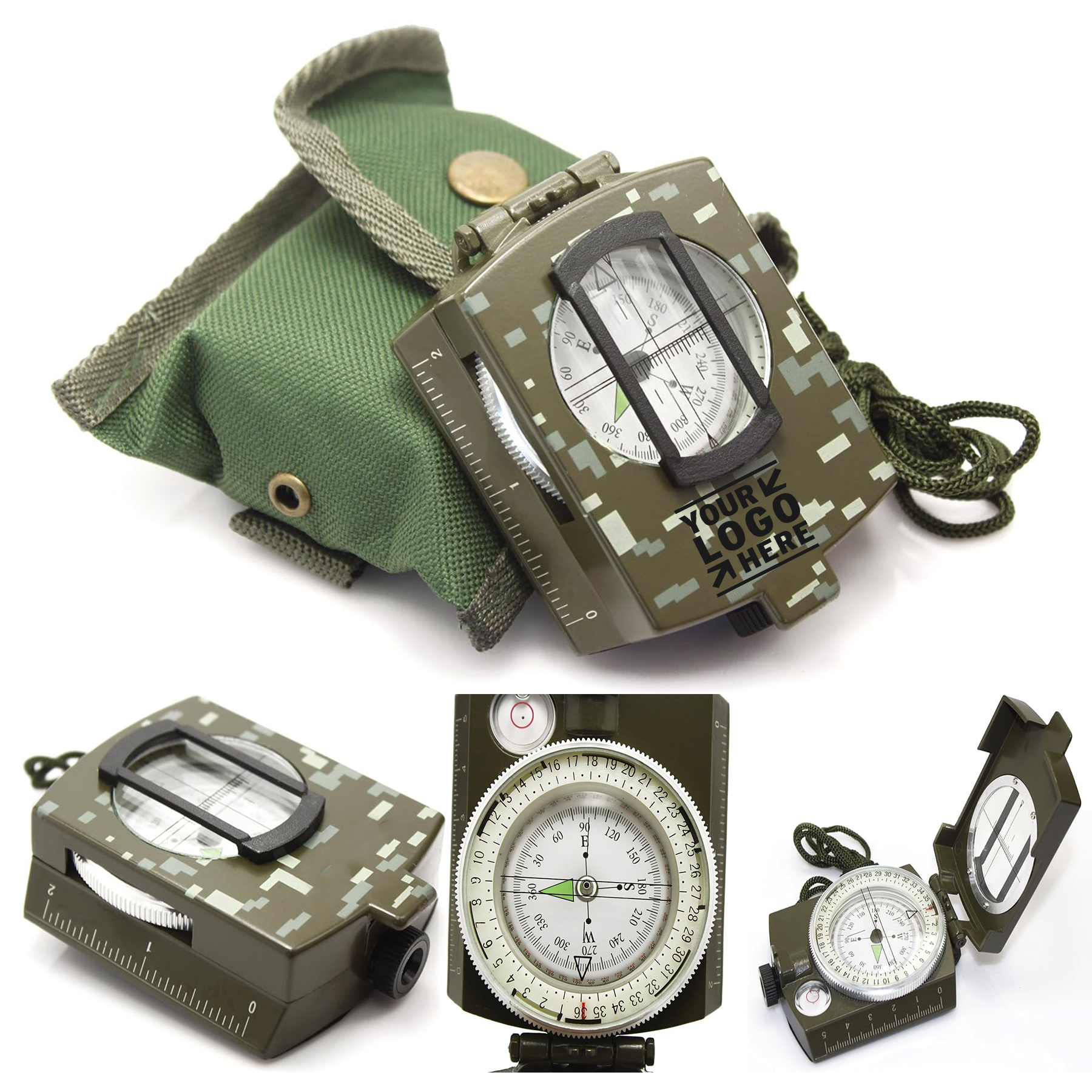 Military Prismatic Sighting Magnetic Waterproof Hand Held Professional Compass 2