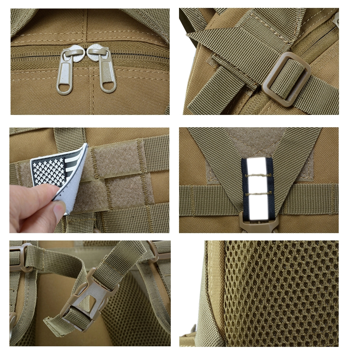 Military Tactical Backpack With Reflector 25L Army Pack Bag 7