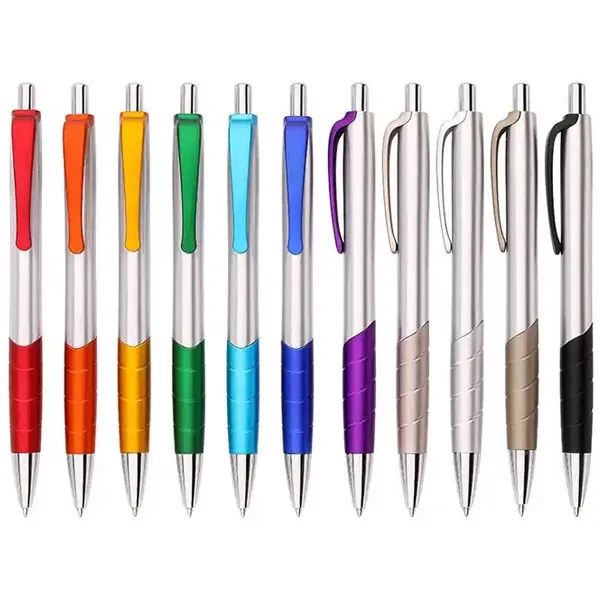 Promotional Silver Barrel Plastic Ballpoint Pen 4