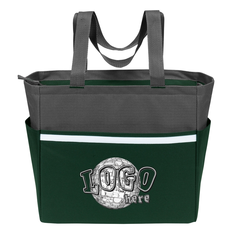 Two-Tone Accent Zip Tote 2
