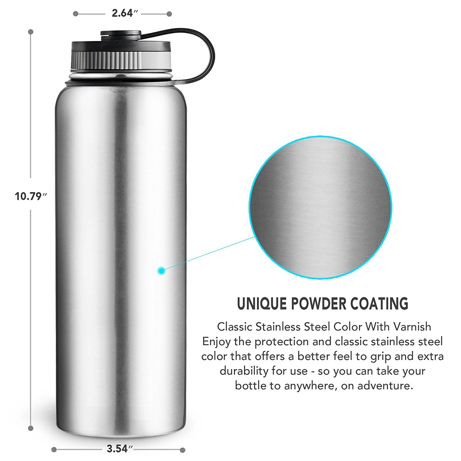 37Oz Vacuum Insulated Stainless Steel Sports Water Bottle 6