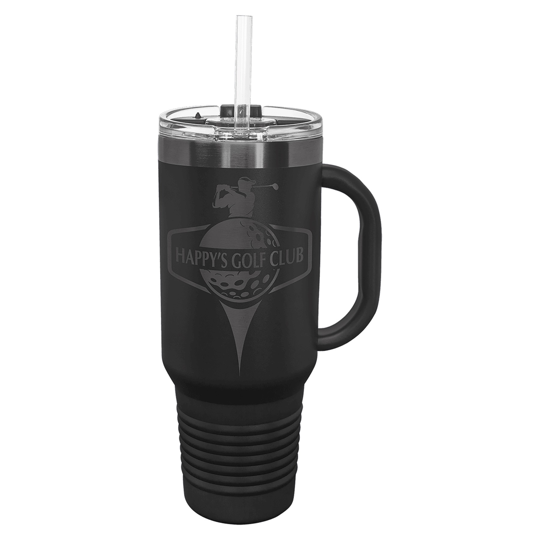 Polar Camel 40oz Ghost Black ION-Plated Travel Mugs w/ Straw 27