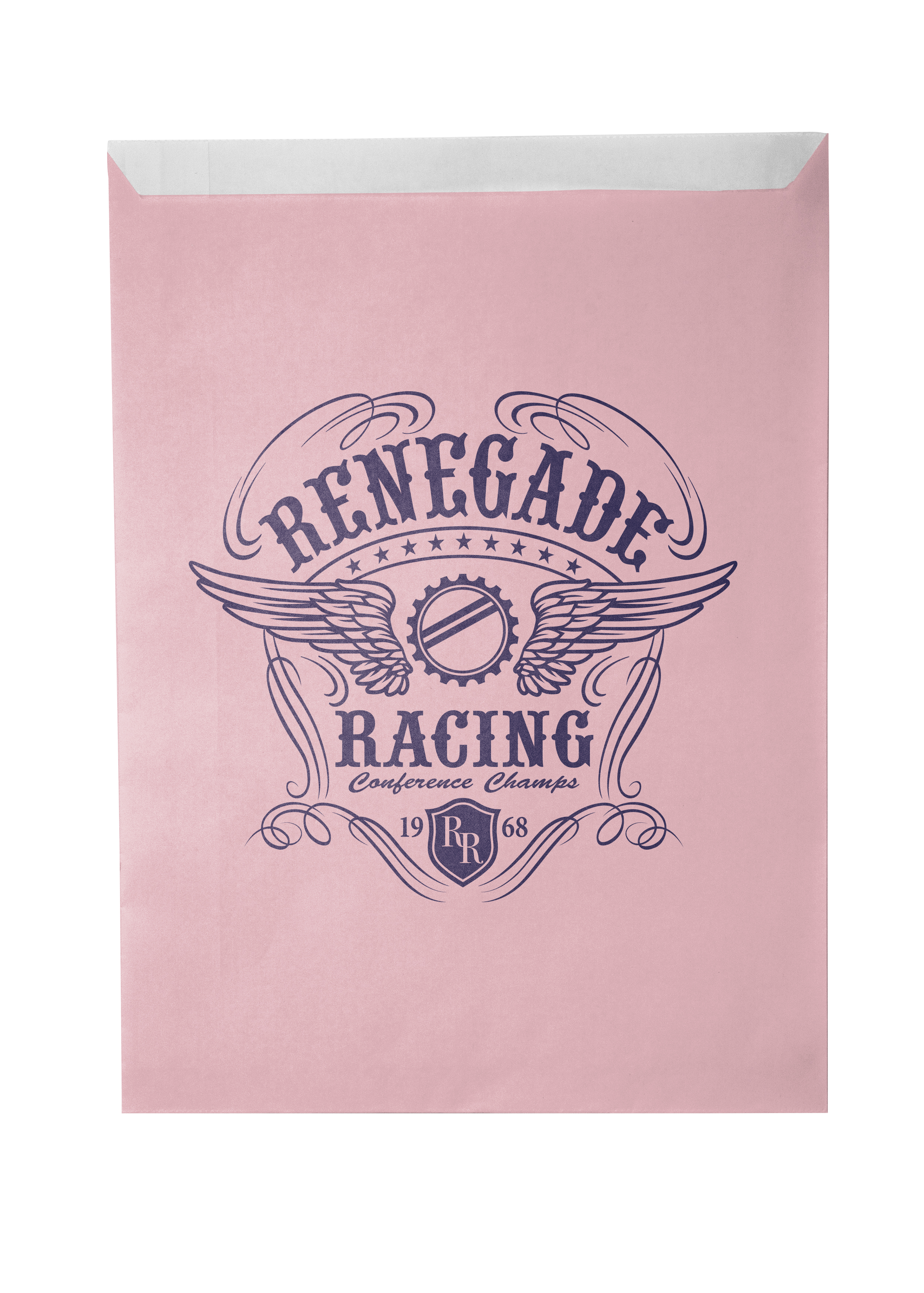 One-color Colored Paper Bag Pink (8.5"W x 11"H)
