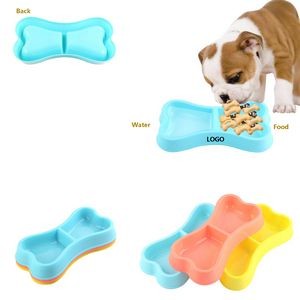 Bone Shaped Pet Bowl Food Tray 8