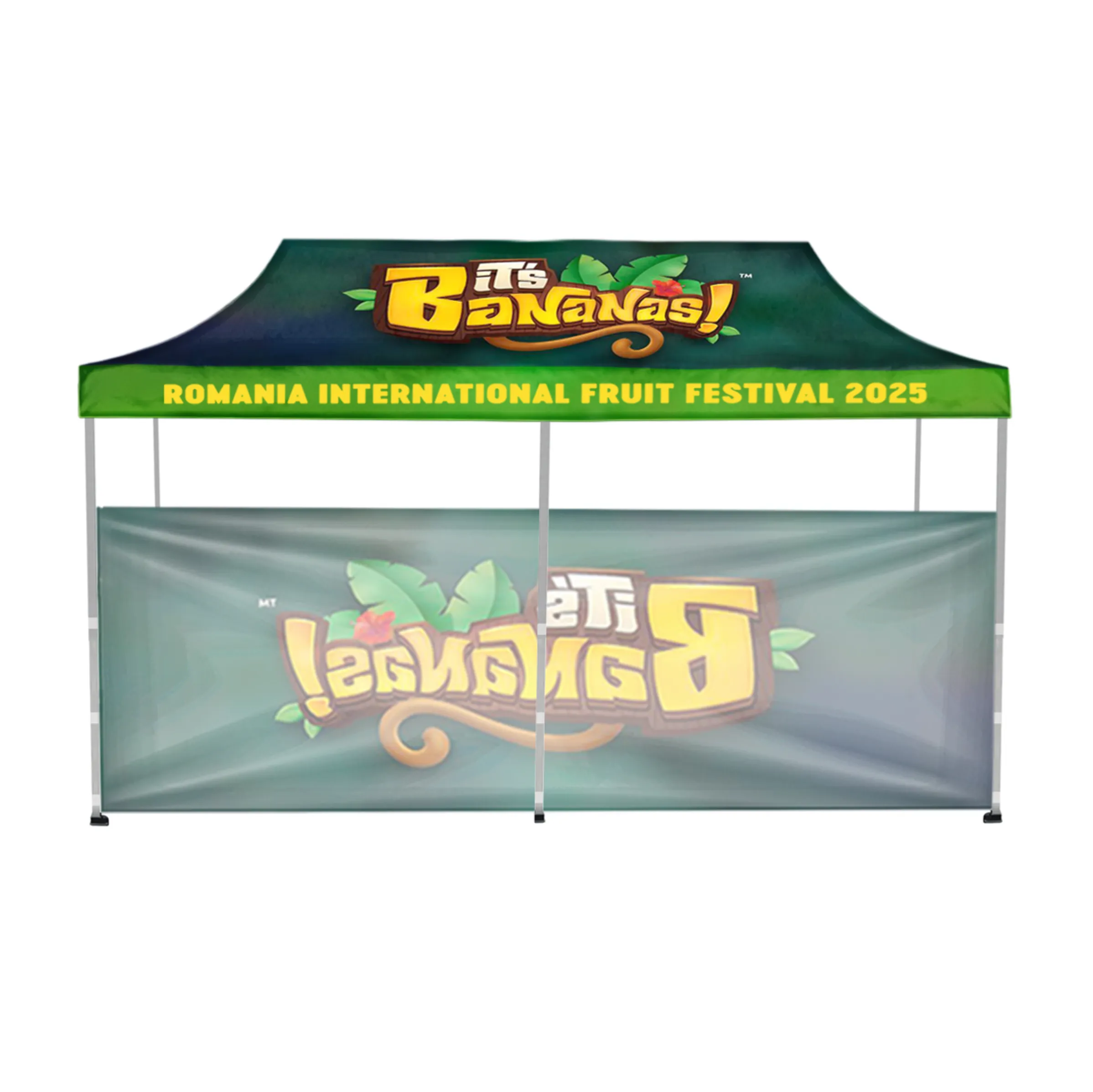 10'x20' Tent Canopy w frame, 1 long half wall 7