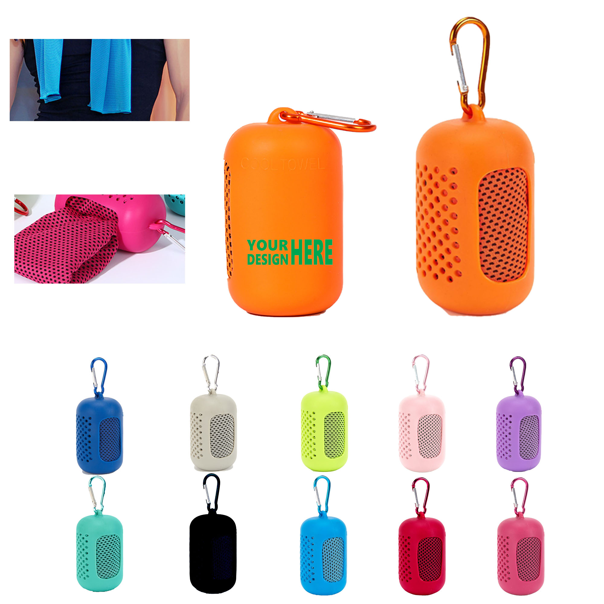 Portable Sports Towel with Carabiner Clip 2